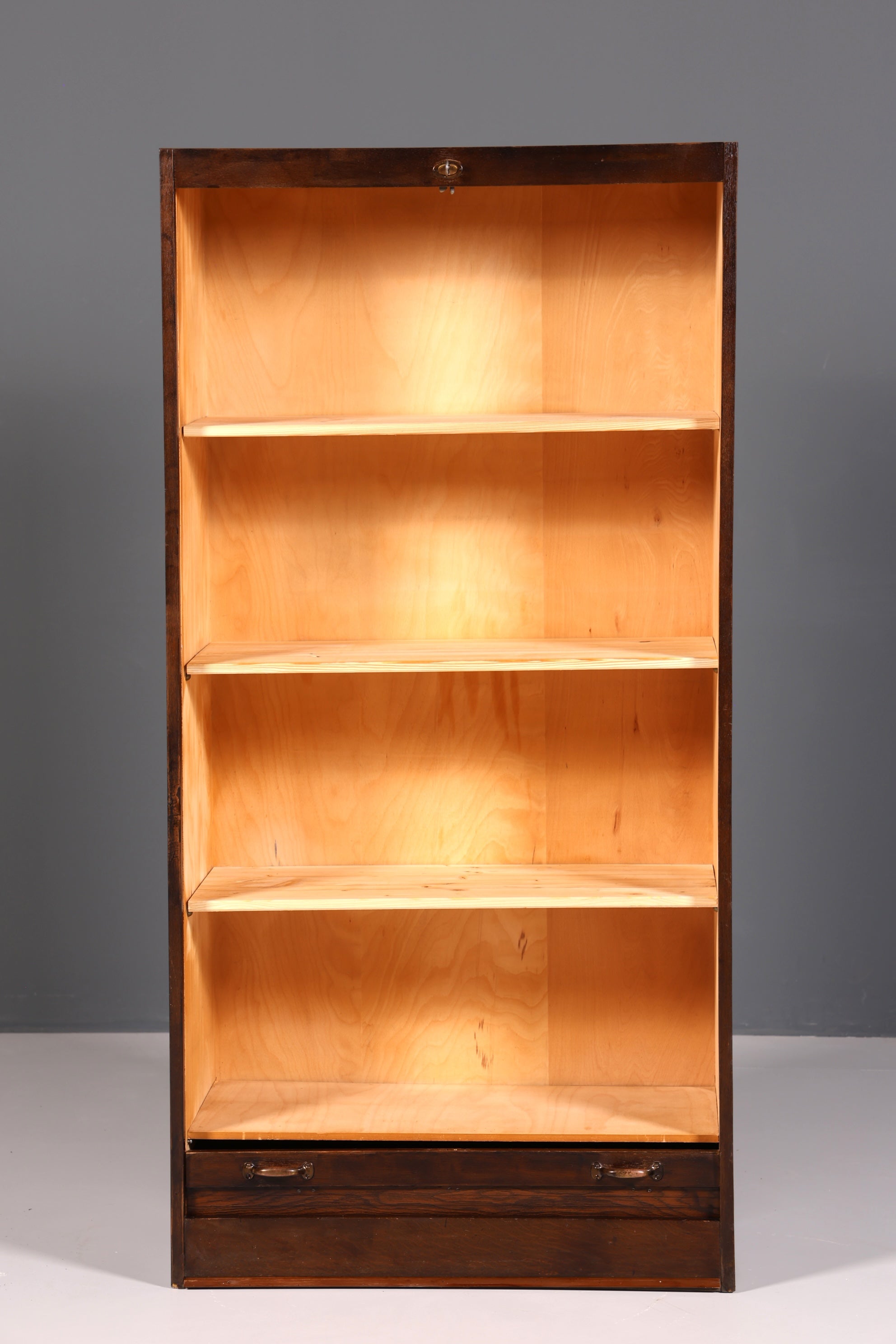 Simple mid-century roll-top cabinet, Bauhaus style, apothecary cabinet, Art Deco filing cabinet, office cabinet