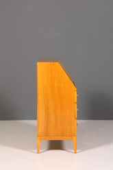Schlichter Mid Century Sekretär Vintage Schreibmöbel echt Holz Kommode Retro Office Secretary