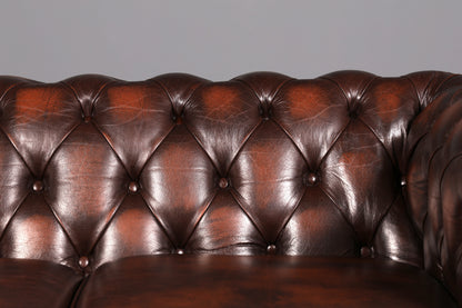 Magnifique canapé Chesterfield Centurion original 2 places en cuir véritable d’Angleterre