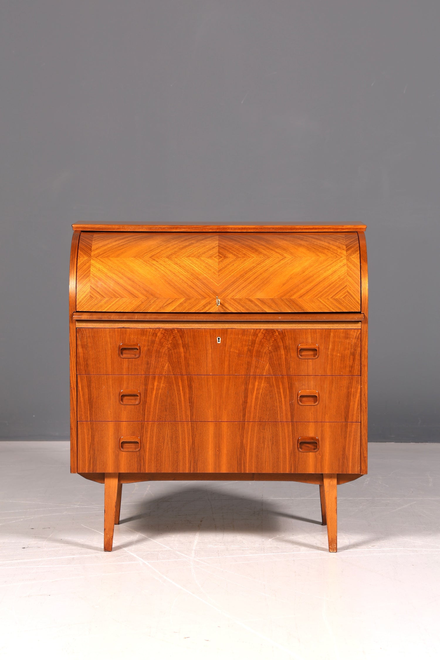 Wunderschöner Mid Century Rollladen Sekretär Danish Design Schreibkommode 60er Jahre Vintage