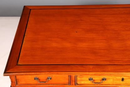 Magnifique bureau anglais en acajou, bureau de travail ancien, bureau professionnel, bureau partenaire