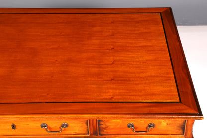 Magnifique bureau anglais en acajou, bureau de travail ancien, bureau professionnel, bureau partenaire