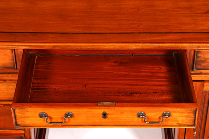 Magnifique bureau anglais en acajou, bureau de travail ancien, bureau professionnel, bureau partenaire