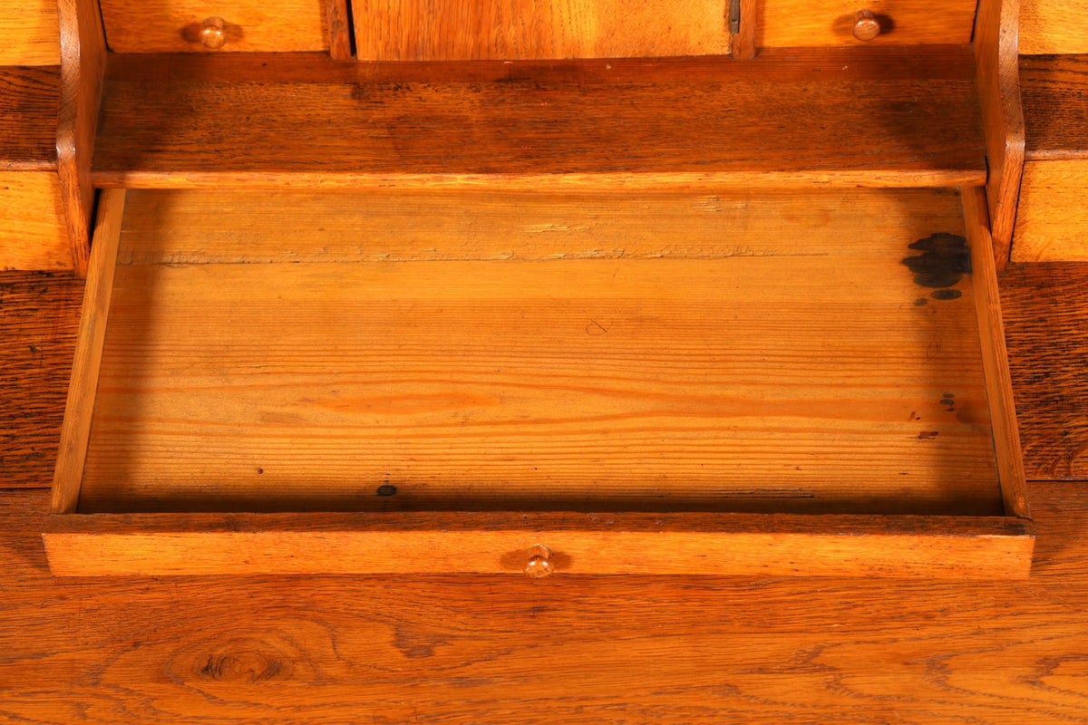 Magnifique secrétaire Louis Seize en bois massif chêne bureau baroque marqueterie antique bureau