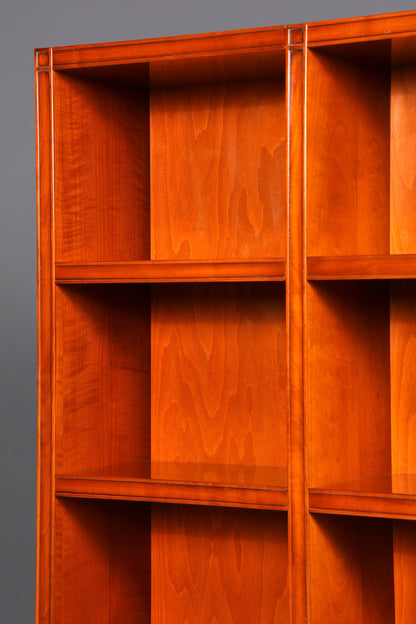Magnifique bibliothèque anglaise XXL en if, étagère ancienne, meuble bibliothèque en bois véritable