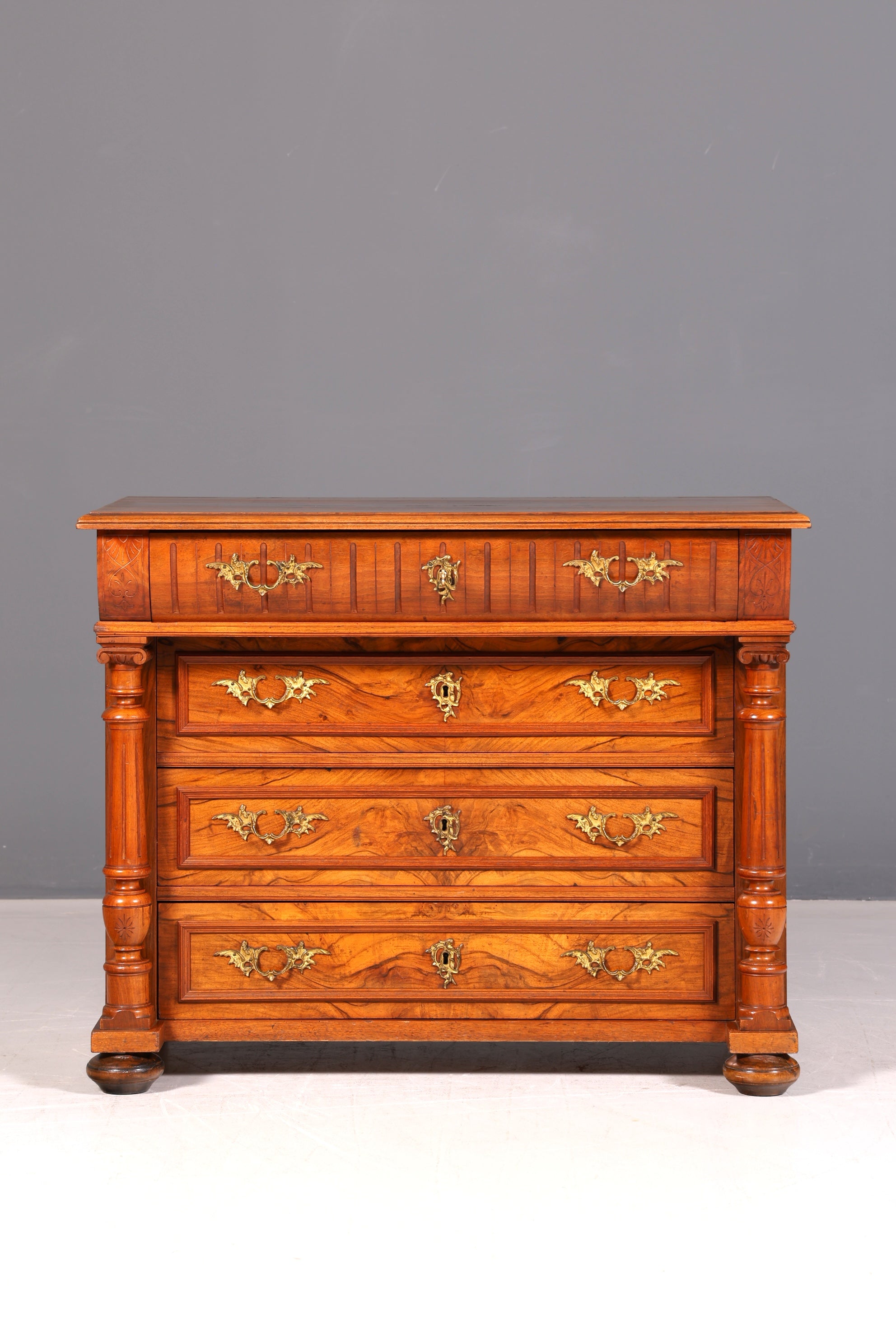 Edle Gründerzeit Kommode Louis Philippe Antik Sideboard Schubladenkommode Wäschekommode um 1890