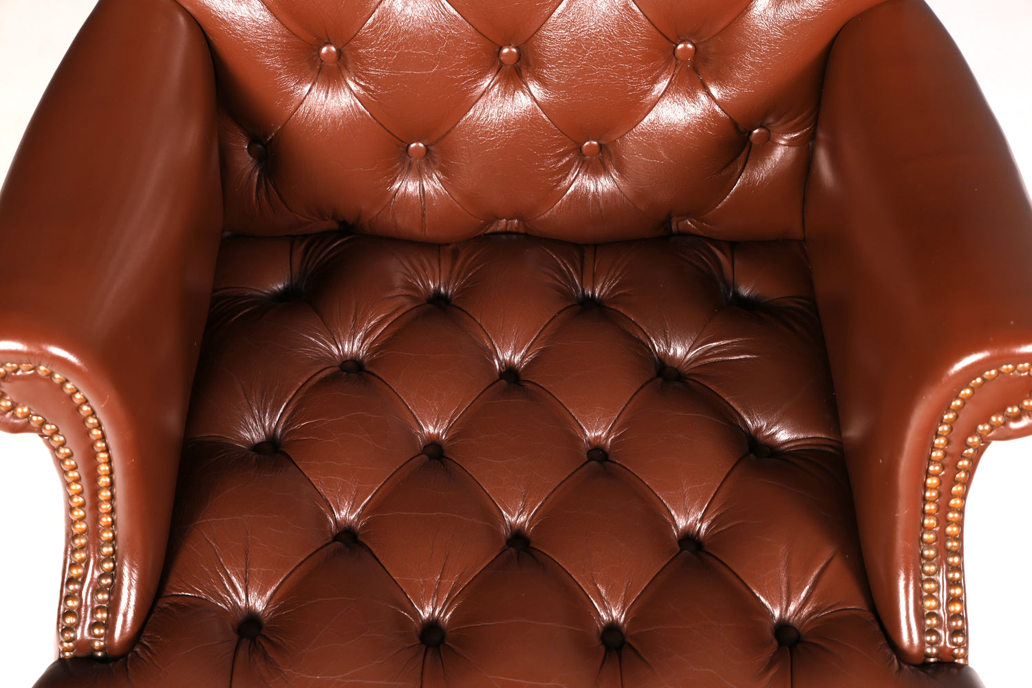 Elegant Chesterfield executive chair, office chair, genuine brown leather, swivel chair, desk chair, office armchair