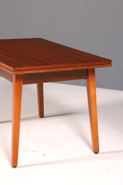 Magnifique table de cuisine du milieu du siècle, table vintage extensible et réglable en hauteur, table à manger en bois des années 60