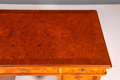 Wunderschöner Art Deco Schreibtisch Nussbaum Antik Massiv Holz Bürotisch Office Table Vintage