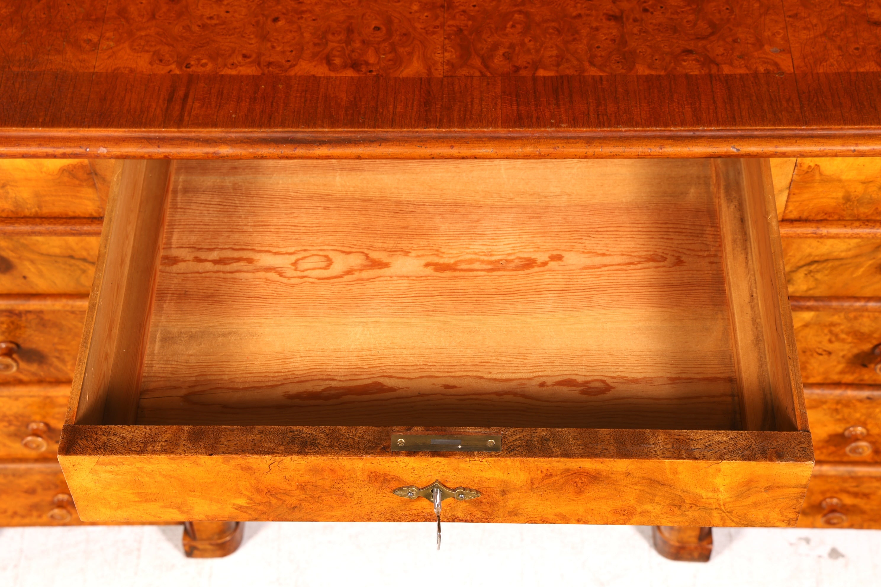 Wunderschöner Art Deco Schreibtisch Nussbaum Antik Massiv Holz Bürotisch Office Table Vintage
