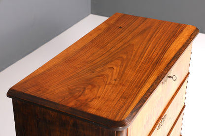 F225 Finish cm Stilvolle Louis Philippe Kommode Nussbaum Gründerzeit Schubladenkommode um 1890