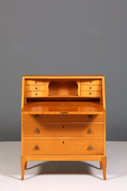F226 Finish cm Schlichter Mid Century Sekretär Vintage Schreibmöbel echt Holz Kommode Office Secretary