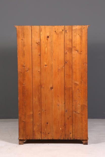 Wunderschöner Jugendstil Schrank Antik um 1880 Eiche Kleiderschrank Dielenschrank Wäscheschrank Massivholz