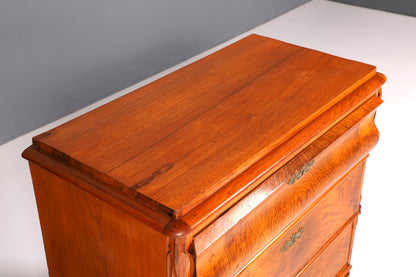 Beautiful Louis Philippe chest of drawers, walnut, Biedermeier style, circa 1890
