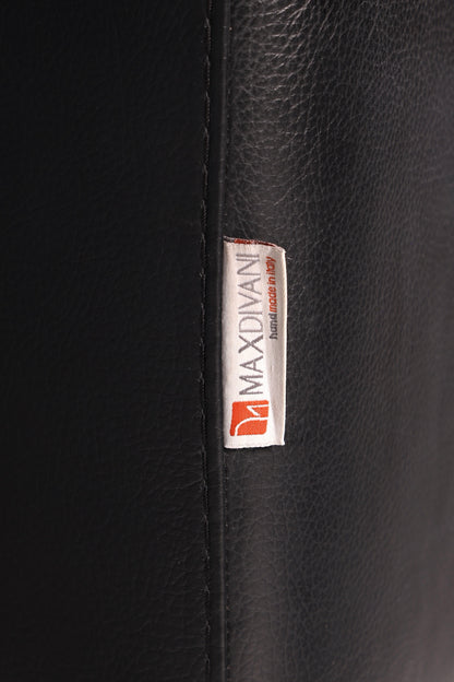 Edles MaxDivani Echtleder Sofa 3-Sitzer Designer Couch Italienisch Ledersofa Schwarz