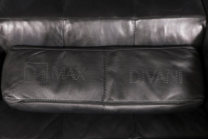Edles MaxDivani Echtleder Sofa 3-Sitzer Designer Couch Italienisch Ledersofa Schwarz