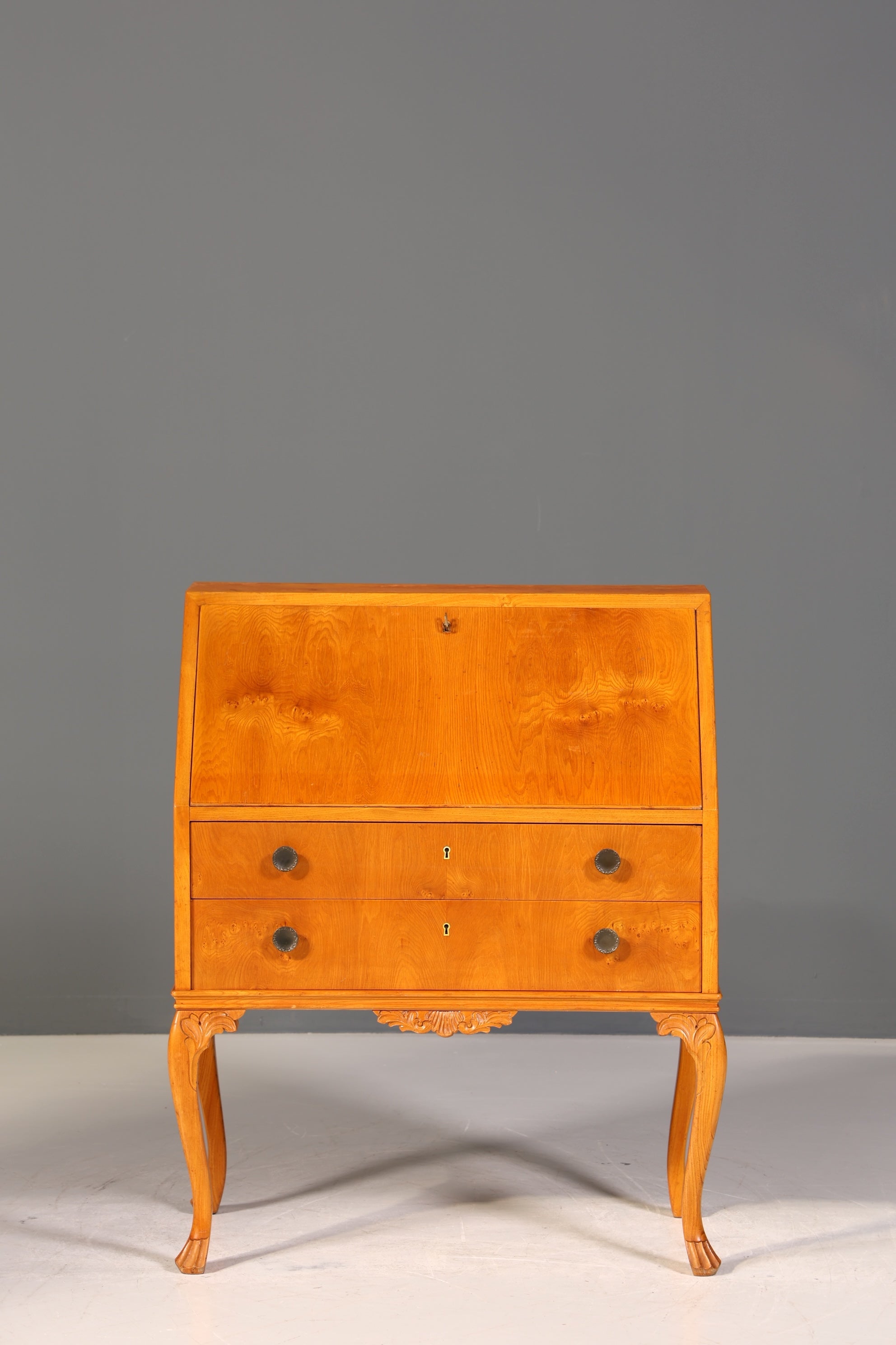 Wunderschöner Sekretär Chippendale Stil Antik um 1940 Büro Kommode Schreibkommode