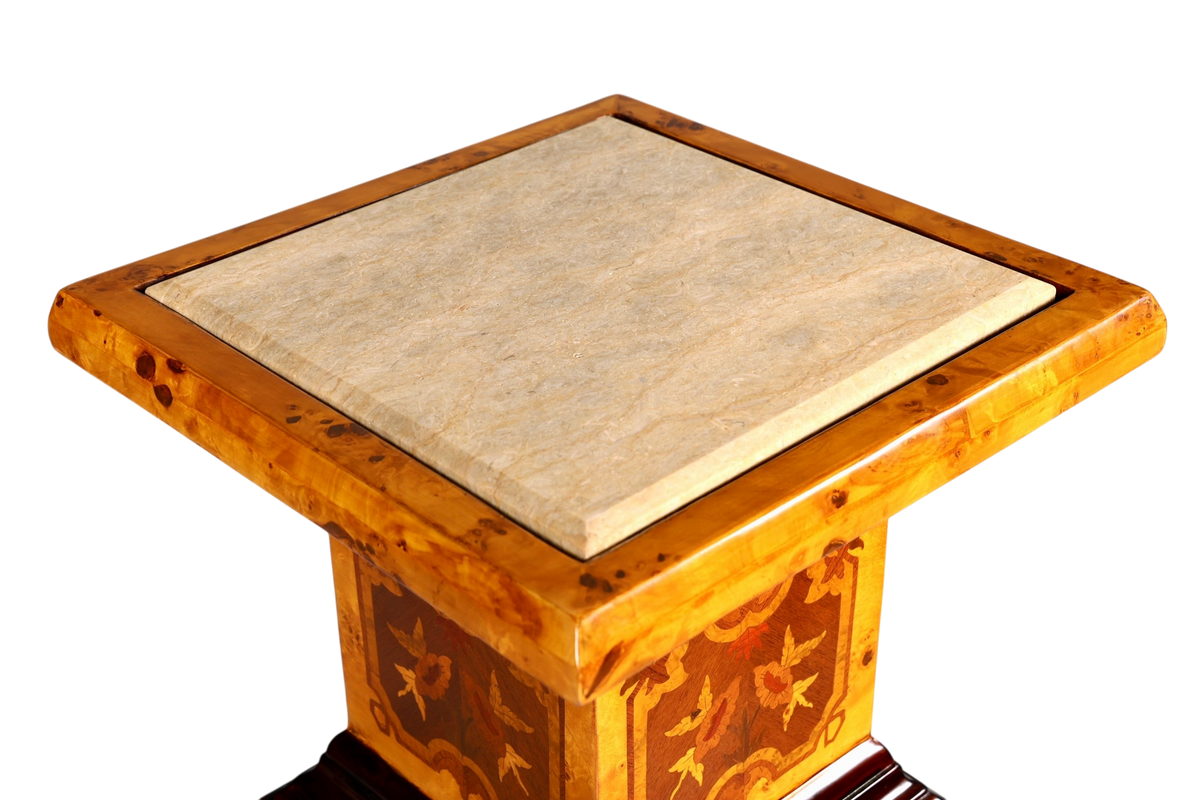 Traumhafte Barock Stil Säule Louis XV Blumensäule Naturstein Marmor Ablage Tisch