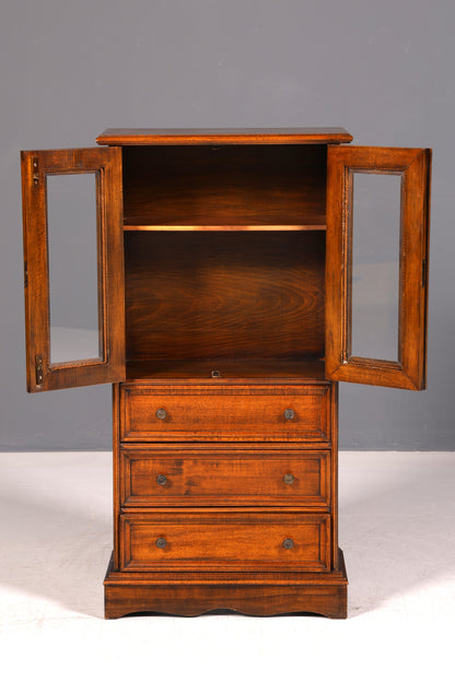 Edle Vitrine Antik Barock Stil Massiv Echt Holz Glasvitrine Vintage Schrank
