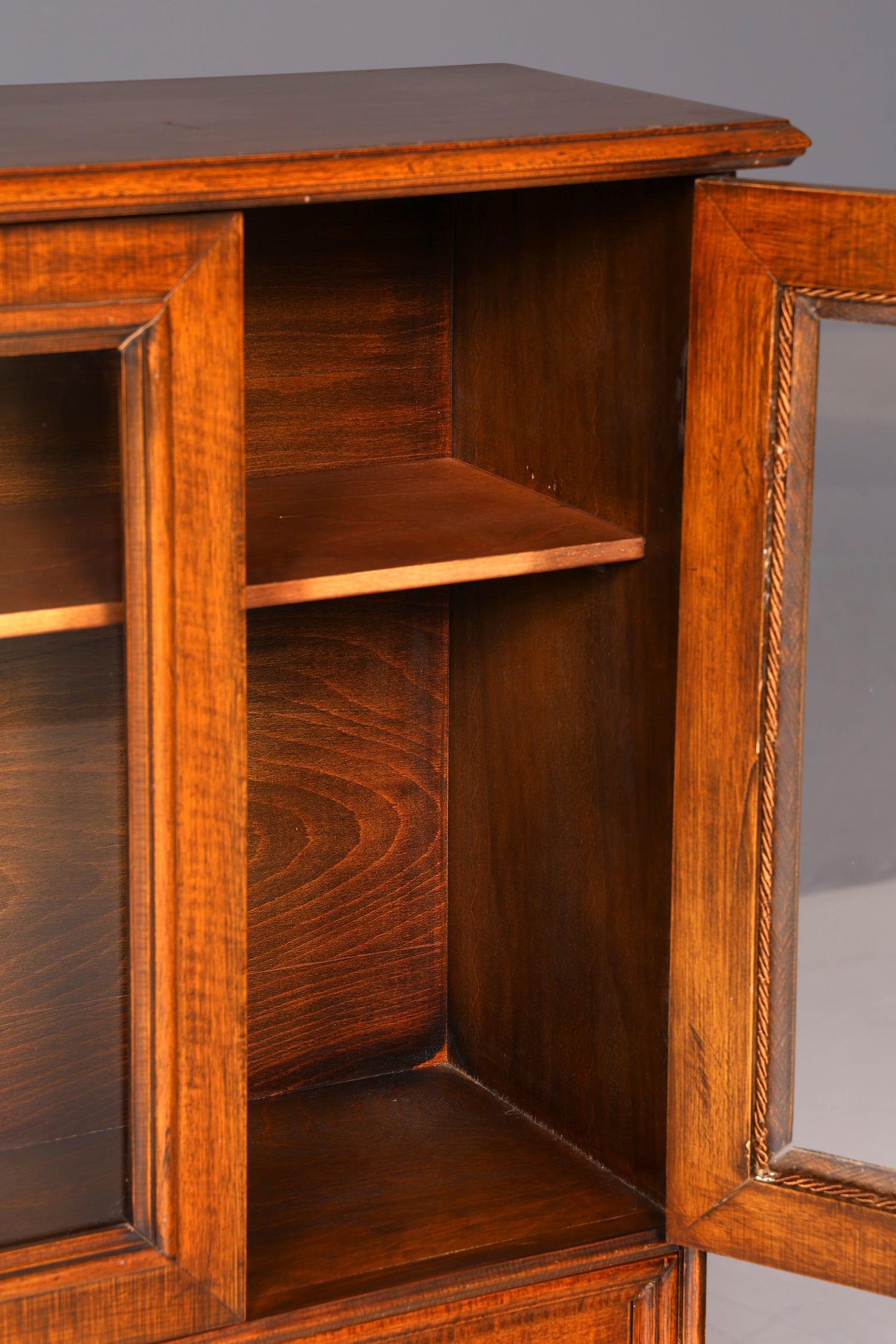 Edle Vitrine Antik Barock Stil Massiv Echt Holz Glasvitrine Vintage Schrank