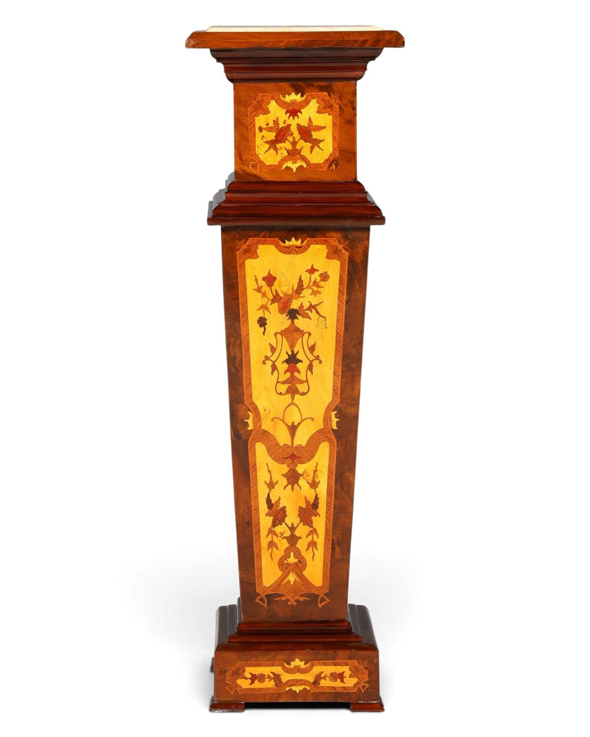 Wunderschöne Barock Stil Säule Louis XV Blumensäule Naturstein Marmor Intarsien Ablage Tisch