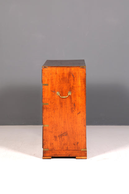Wunderschöne Maritime Kommode Englisch Military Chest Schrank Schubladenkommode Wäschekommode Antik
