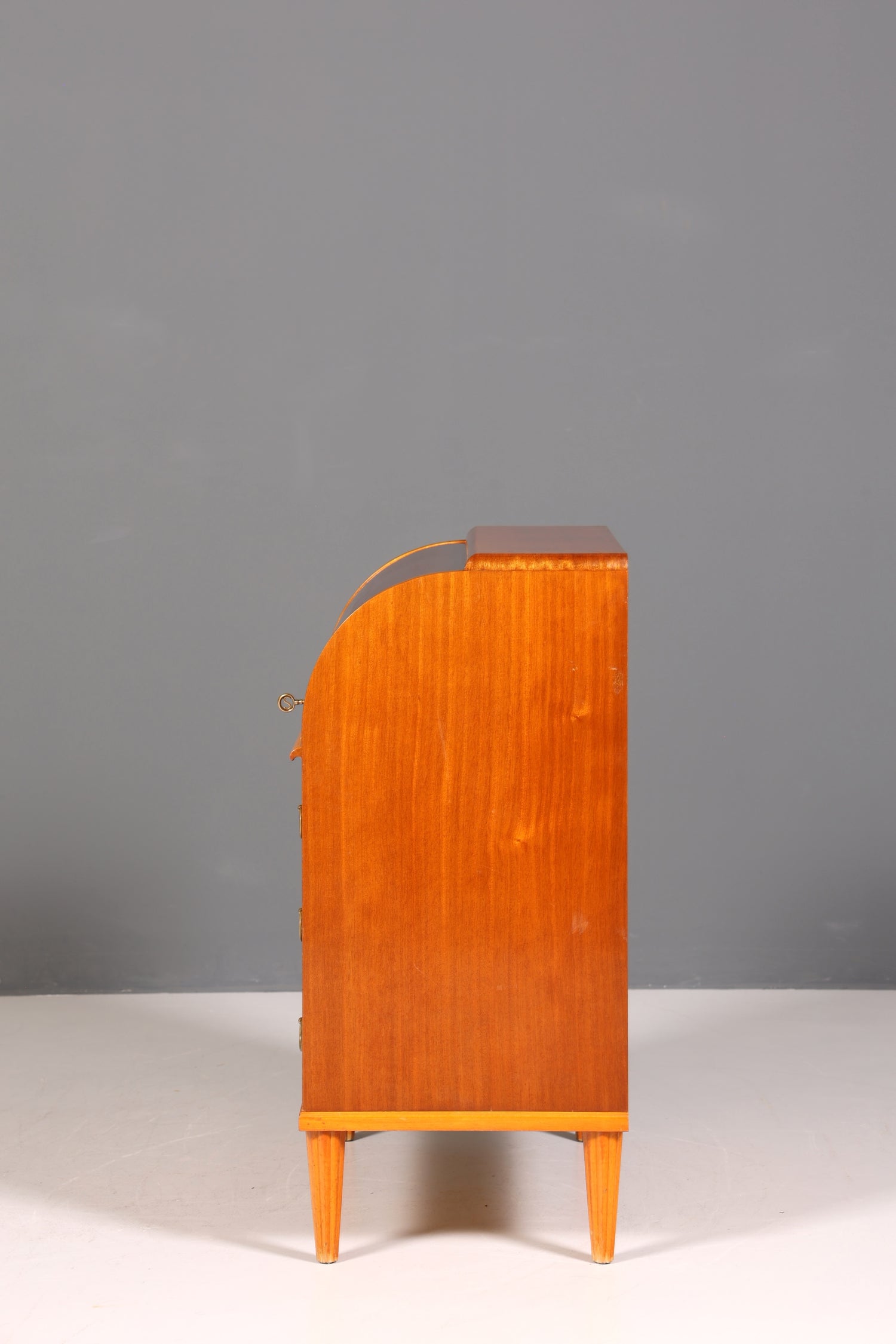 Stilvoller Mid Century Rollladen Sekretär echt Holz Büro Schrank Vintage Schreibkommode