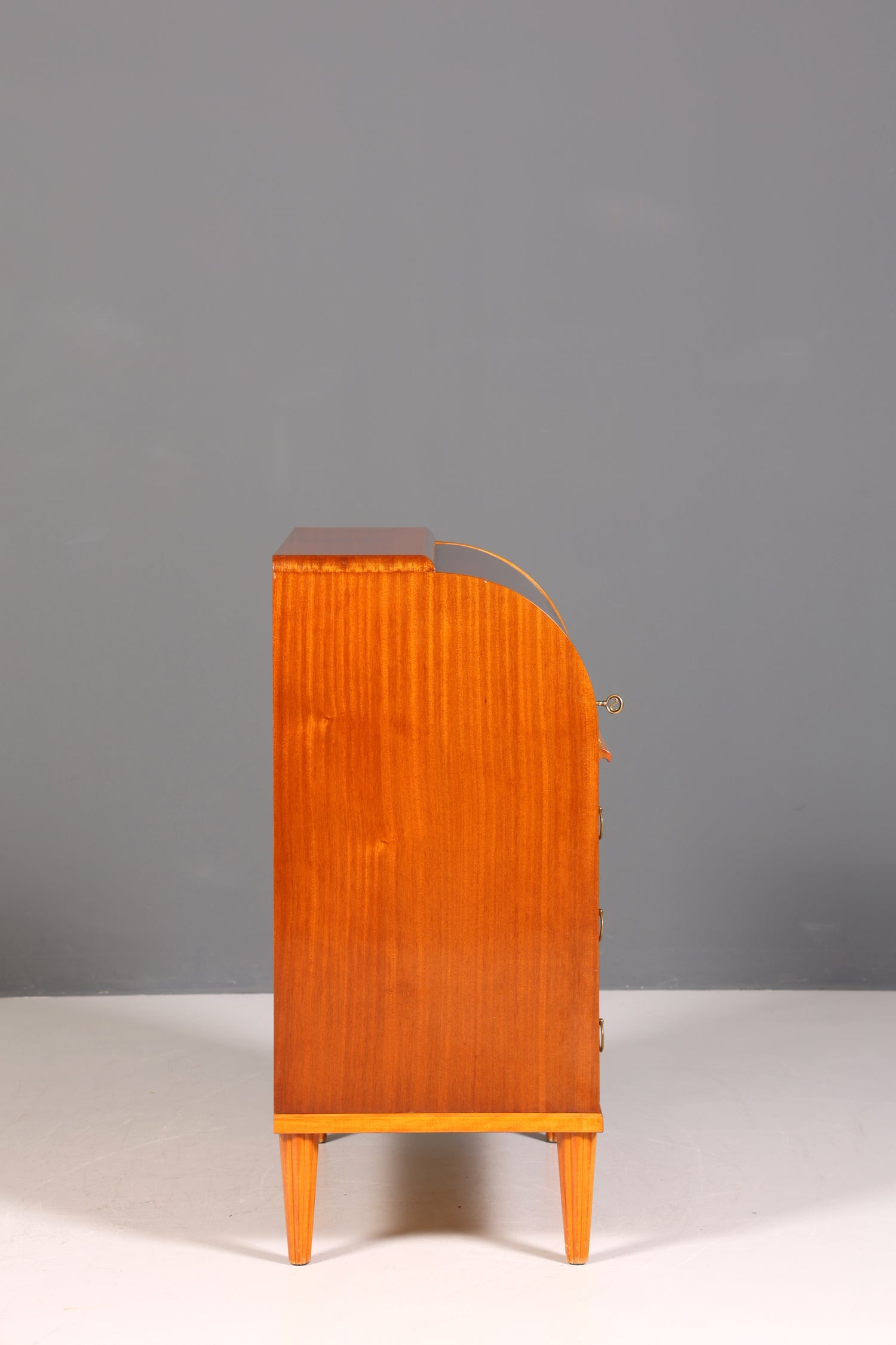 Stilvoller Mid Century Rollladen Sekretär echt Holz Büro Schrank Vintage Schreibkommode