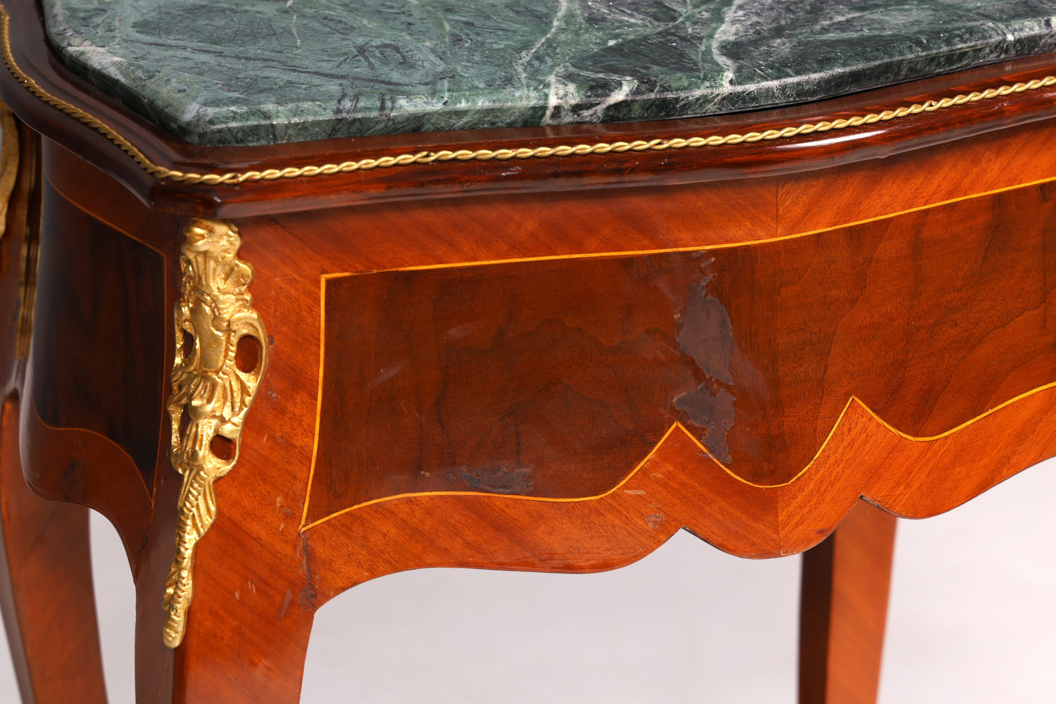 Traumhafter Louis XV Beistelltisch Barock Stil Ablagetisch Marmor Kommode Telefontisch