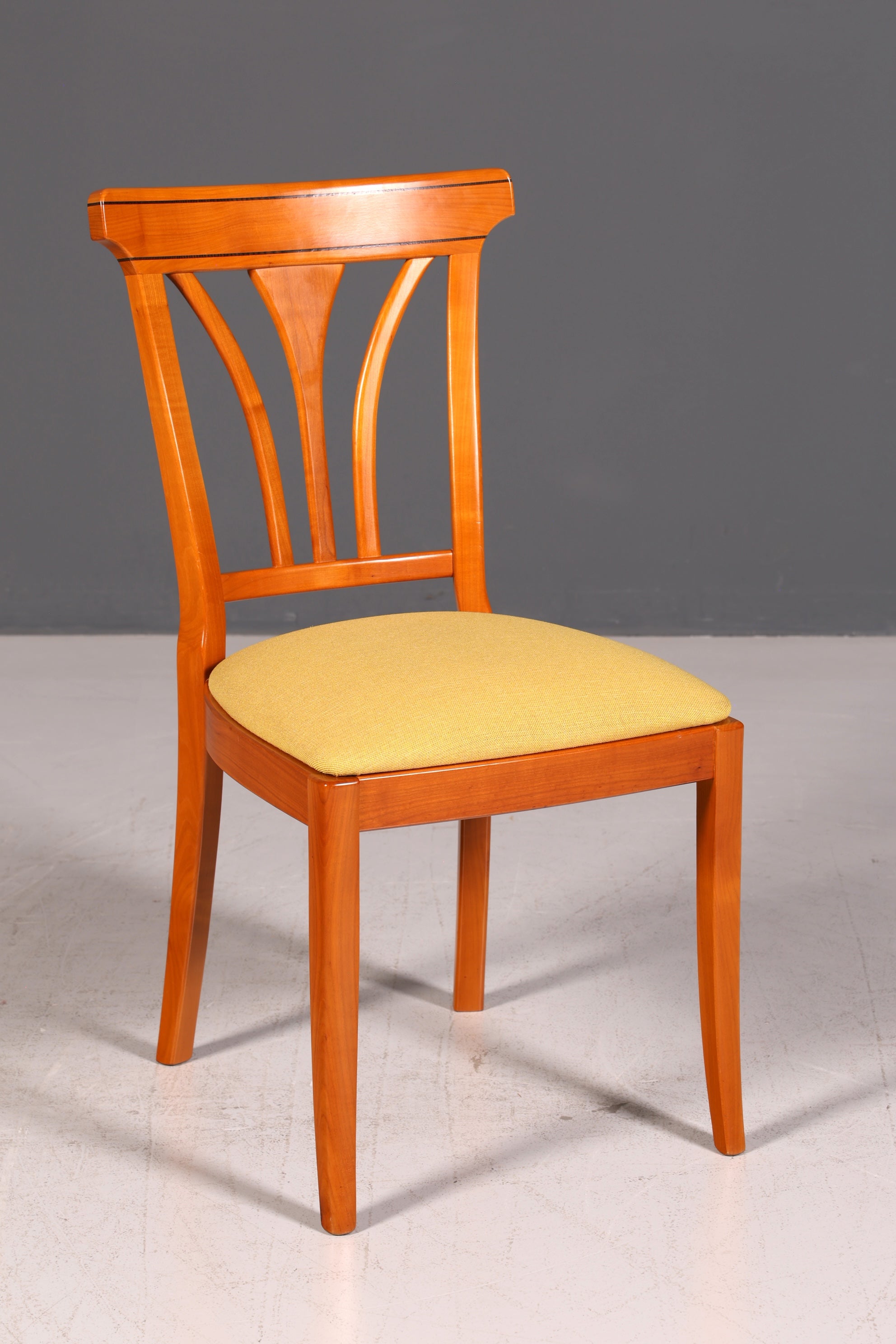 Edles Selva Stühle Set 4x Kirschholz Esszimmerstühle Küchenstühle Antik Stil Stuhlset