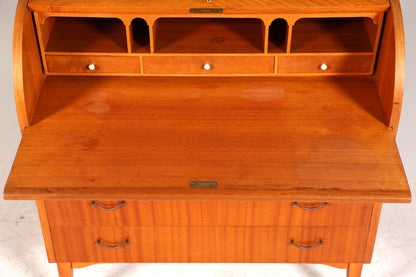 Wunderschöner Mid Century Rollladen Sekretär echt Holz Büro Schrank Vintage Schreibkommode