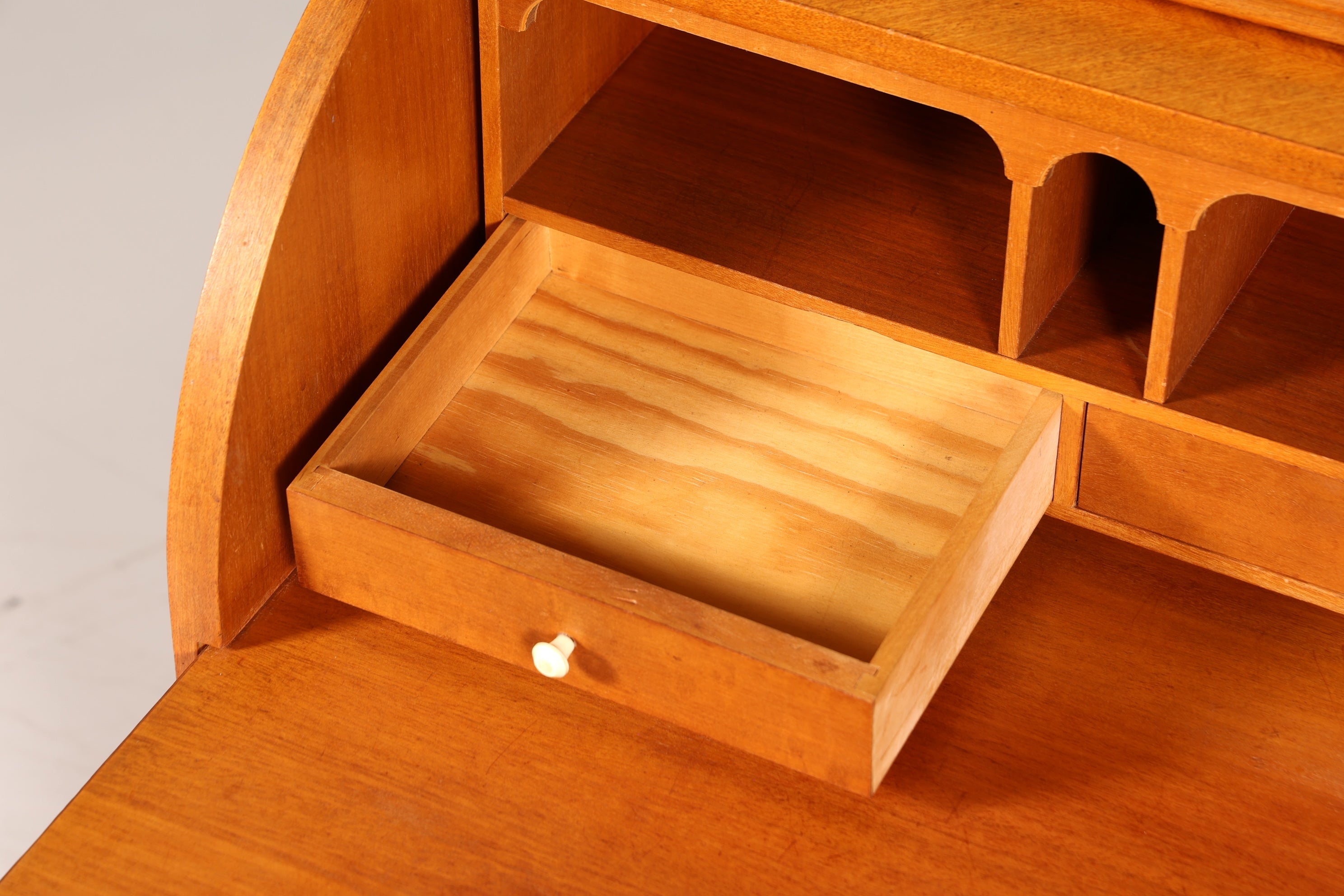 Wunderschöner Mid Century Rollladen Sekretär echt Holz Büro Schrank Vintage Schreibkommode