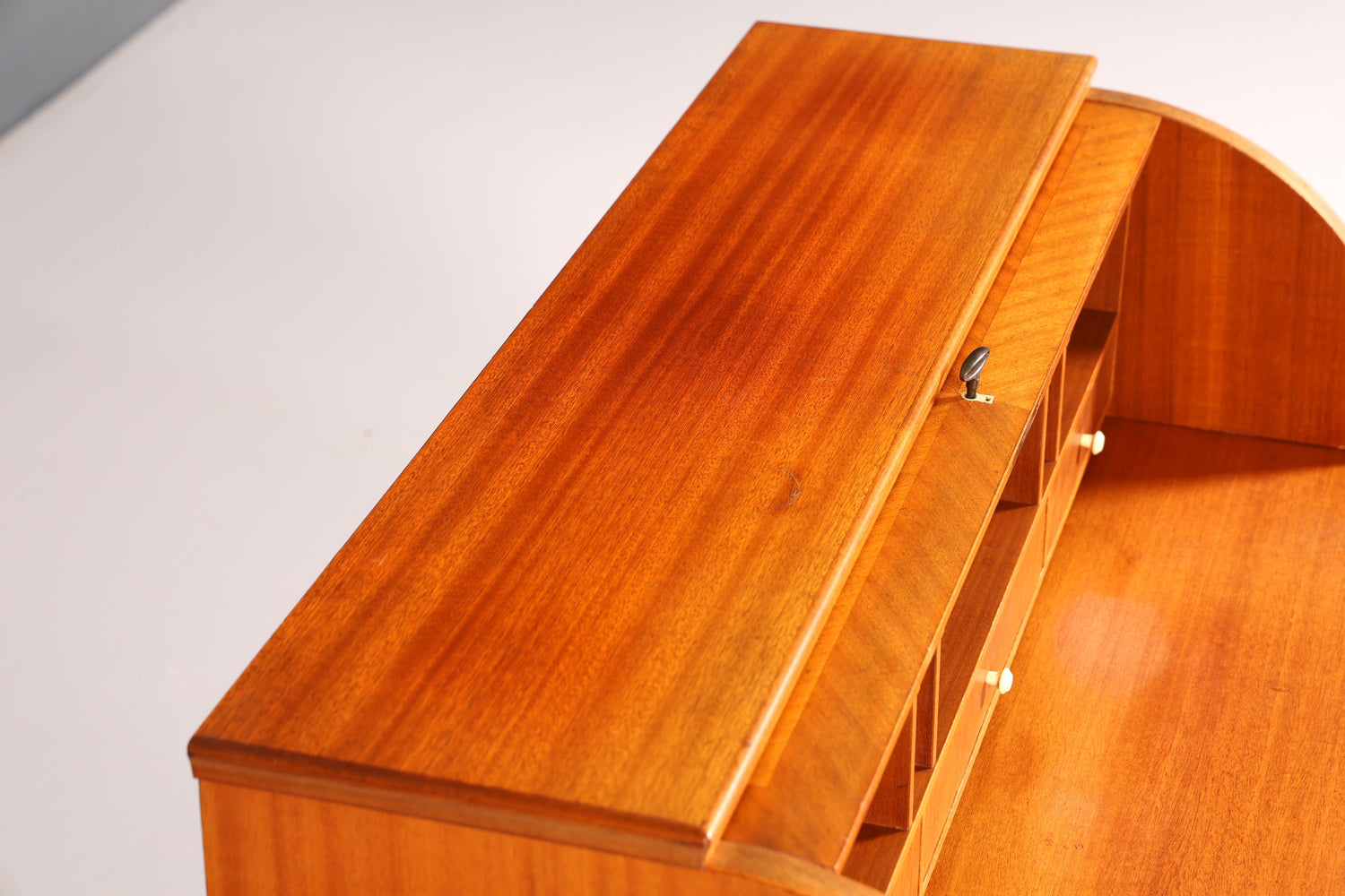 Wunderschöner Mid Century Rollladen Sekretär echt Holz Büro Schrank Vintage Schreibkommode