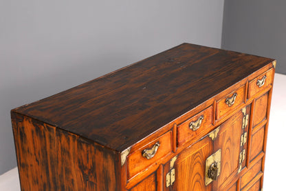 Wunderschöner Asiatischer Schrank Kabinettschrank Antik Kommode Messing echt Holz Vertiko