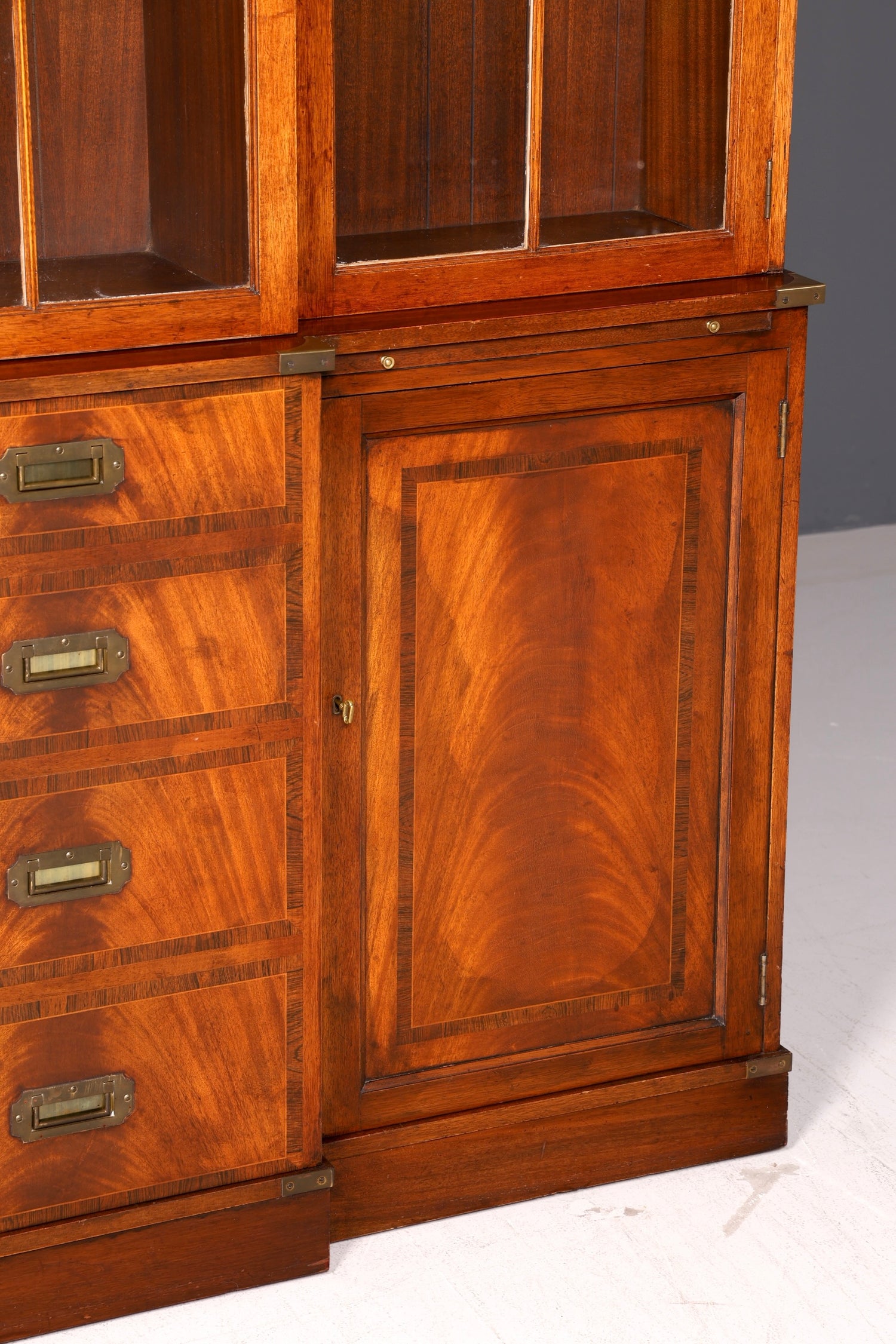 Wunderschöner Maritimer Vitrinenschrank Englisch Bibliothek Bücherschrank Buffet Antik Massiv Echt Holz Schrank UK Vintage