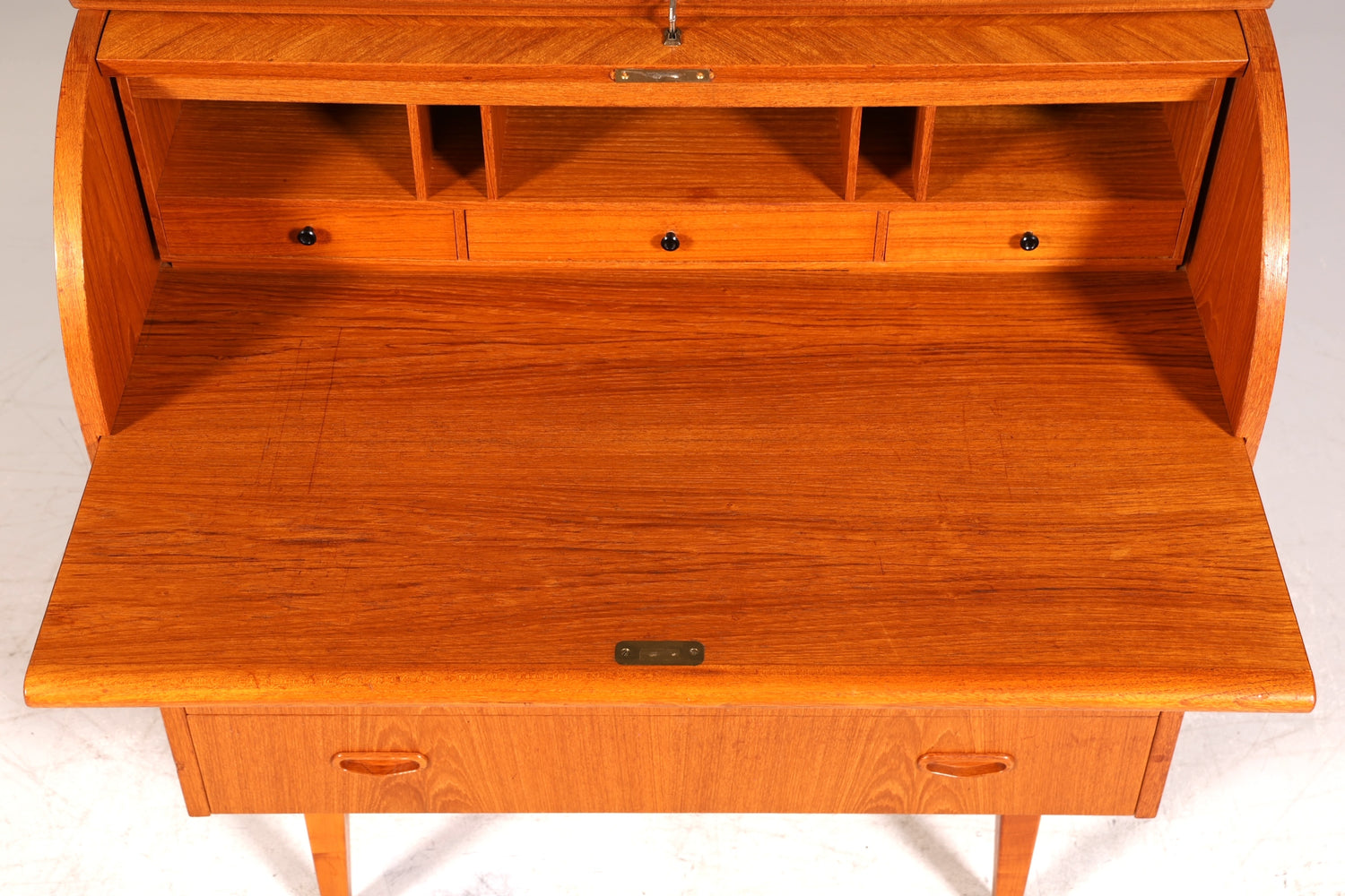 Wunderschöner Mid Century Rollladen Sekretär echt Holz Büro Schrank Vintage Schreibkommode