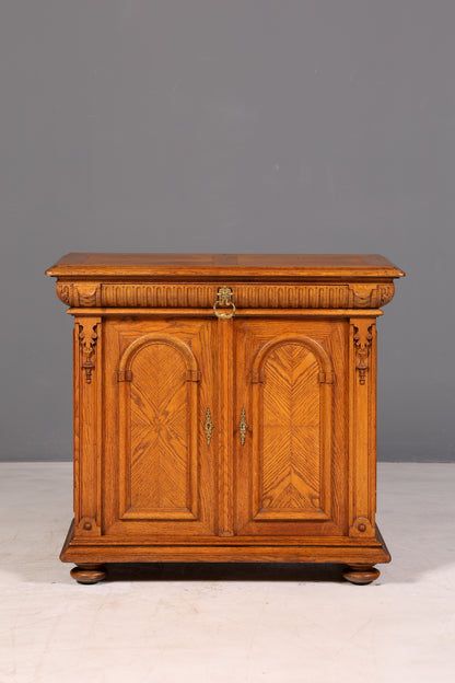 Magnifique armoire de l’époque Gründerzeit, buffet bas, commode ancienne Louis-Philippe, vaisselier, vertiko