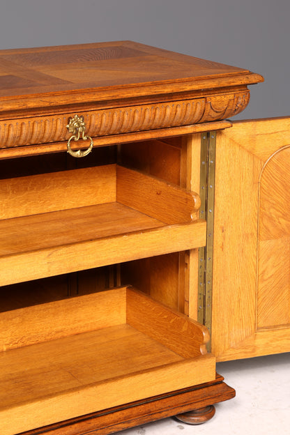 Magnifique armoire de l’époque Gründerzeit, buffet bas, commode ancienne Louis-Philippe, vaisselier, vertiko