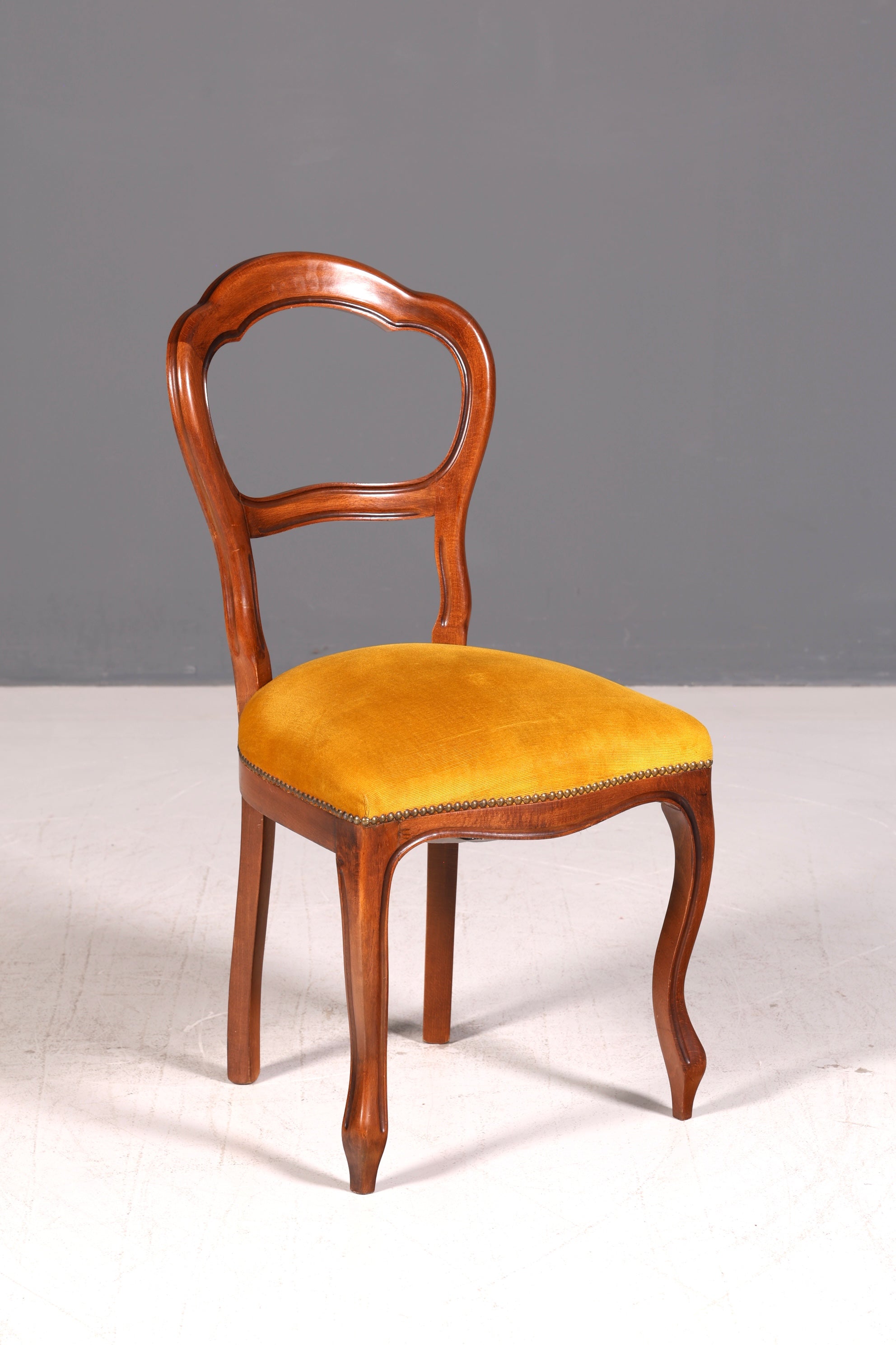Edle 4x Louis Philippe Stühle Set um 1880 Antik Biedermeier Nussbaum Esszimmerstühle Polsterstühle Sekretär Stühle Vintage