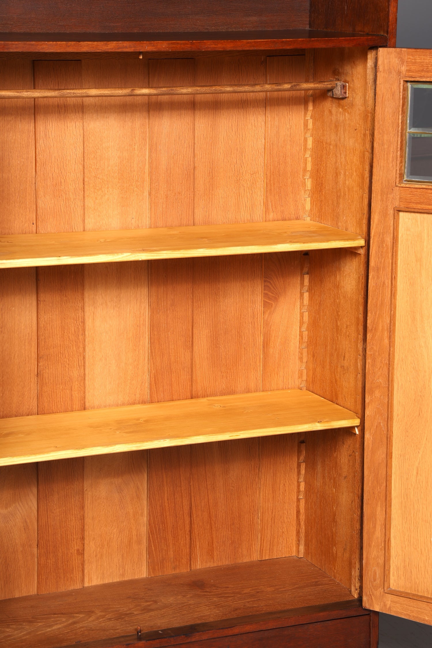Traumhafte Jugendstil Vitrine Eiche Antik Bücherschrank Geschirrschrank Massiv Holz Glasvitrine Vitrinenschrank Vintage