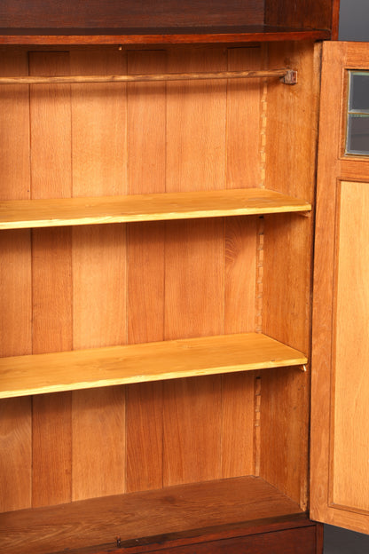 Traumhafte Jugendstil Vitrine Eiche Antik Bücherschrank Geschirrschrank Massiv Holz Glasvitrine Vitrinenschrank Vintage