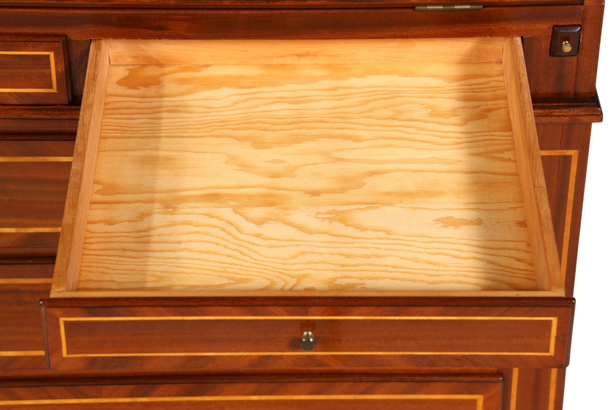 Wunderschöner Englischer Sekretär Schreibkommode echt Holz Schreibtisch Intarsien Kommode