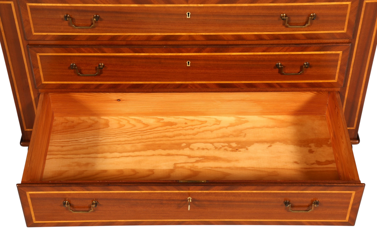 Wunderschöner Englischer Sekretär Schreibkommode echt Holz Schreibtisch Intarsien Kommode