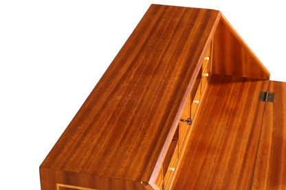 Wunderschöner Englischer Sekretär Schreibkommode echt Holz Schreibtisch Intarsien Kommode