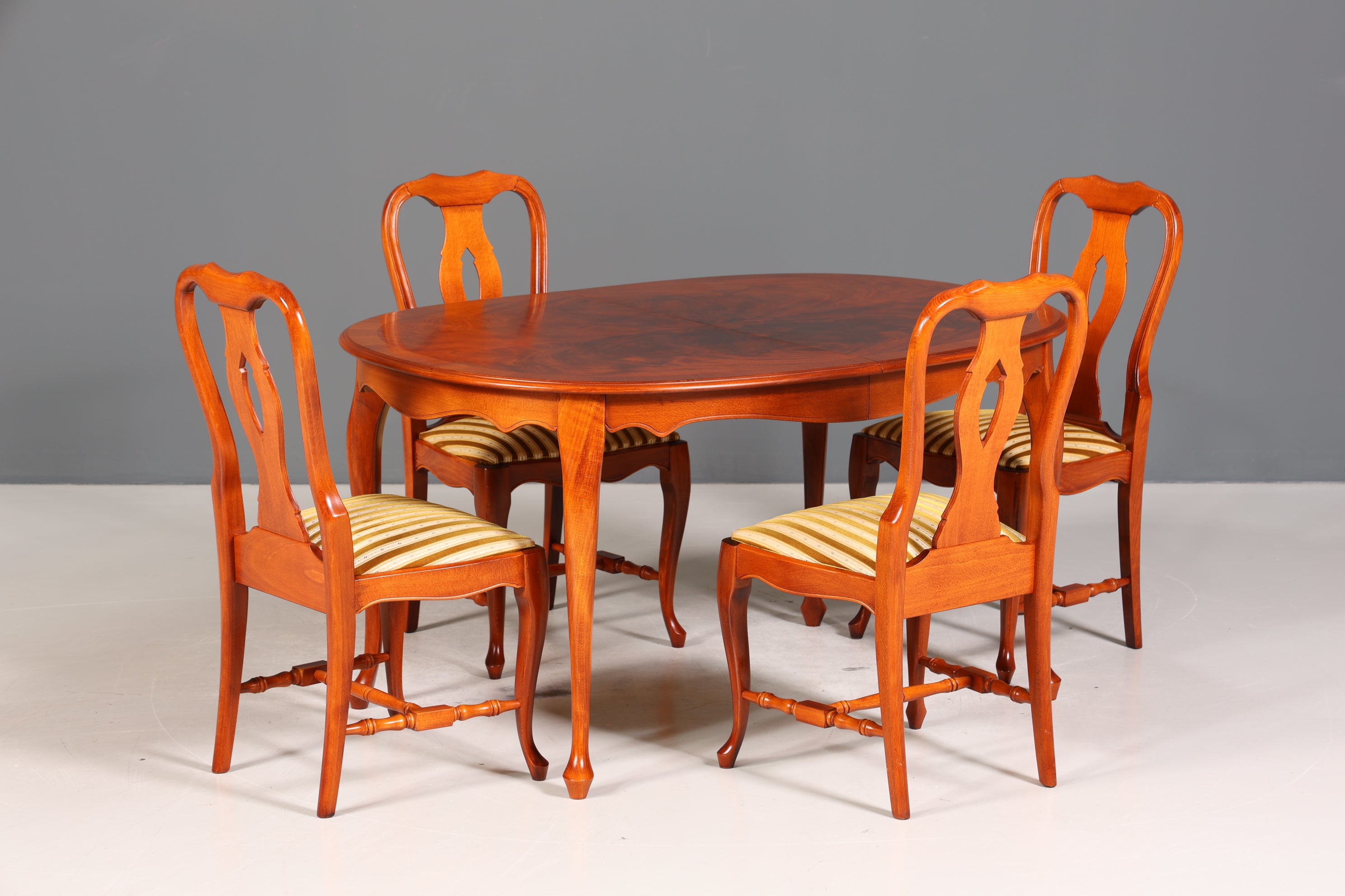 4x Wunderschöne Chippendale Stühle Barock Stil Stuhlset Polsterstuhl Set Englisch Küchenstühle Esszimmer Stühle