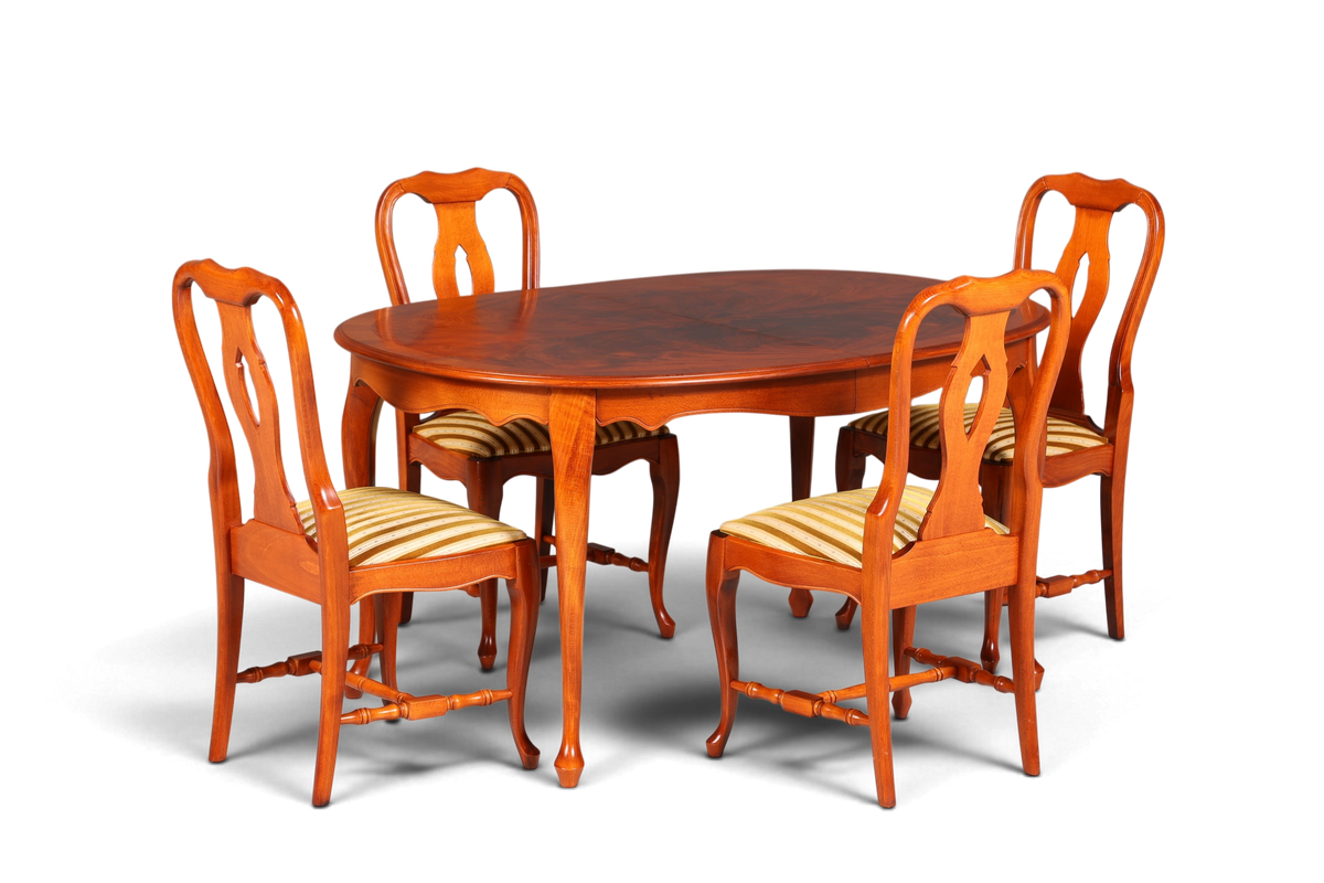 4x Wunderschöne Chippendale Stühle Barock Stil Stuhlset Polsterstuhl Set Englisch Küchenstühle Esszimmer Stühle