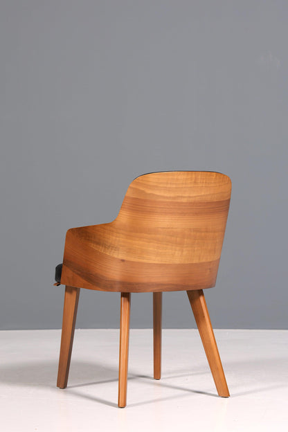 Edler Armlehnstuhl "Paolo- Black" Nussbaum Esszimmerstuhl Küchenstuhl schwarzer Sekretär Stuhl