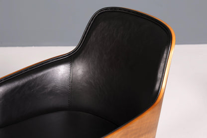 Edler Armlehnstuhl "Paolo- Black" Nussbaum Esszimmerstuhl Küchenstuhl schwarzer Sekretär Stuhl