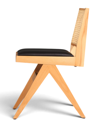Sehr Edler Korbgeflecht Stuhl "Vienna Wood"  Bauhaus Relax Esszimmer Stuhl Lounge Chair Küchenstuhl