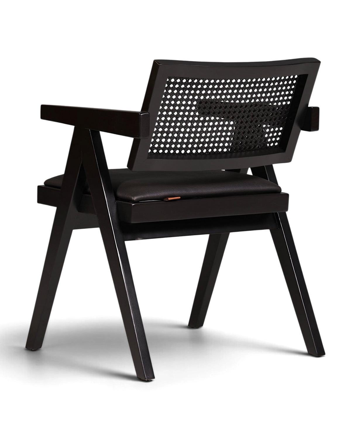 Sehr edler Korbgeflecht Stuhl "Vienna Black +" Armlehnsessel Bauhaus Relax Lounge Chair Stuhl Esszimmer Stuhl Küchenstuhl